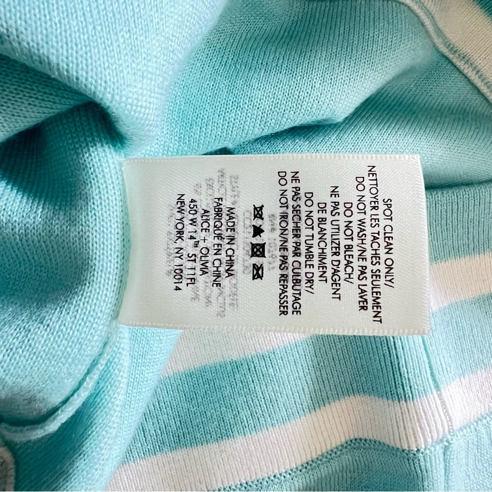Alice + Olivia GLEESON APRÈS PULLOVER 100% Merino Wool SZ L Julep - Picture 5 of 7